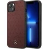 Mercedes Benz Apple iPhone 13 Mini Mercedes dėklas odinis Stars Pattern (MEHCP13SPSQRE) raudonos spalvos