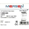 Mersen MULTIBLOC NH1 250A 3P dėžutės tipo jungiklio atjungiklis, montuojamas ant 40/60 sistemos bėgelių, srieginės jungtys 3xM10 T229879