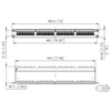 Metz Connect GmbH BTR skydinis pultas E-DAT C6A, Cat.6A, 24 prievadai, 48,30cm (19''), sidabrinis anoduotas (130855C-E)