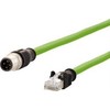 Metz METZ CONNECT M12 kištukas-RJ45 kištukas jungiamasis kabelis, 4 polių RJ45 su D kodavimu, 2 m