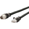 Metz METZ CONNECT M12 kištukas-RJ45 kištukas, 4 kontaktų, X kodavimas, juodas, 2 m