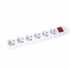 MicroConnect OMEGA ilgintuvas, maitinimo laidas, 5,0 m, 16 A, 6 lizdai, E tipo, prancūziškai baltas [46085]