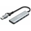 „MicroConnect 4w1“ USB-A/USB-C šakotuvas | 2x USB-A | 2x USB-C