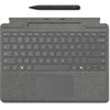 Microsoft Surface Pro 8/9/X 13" dėklas su klaviatūra ir rašikliu, anglų (tarptaut.) išdėstymas, platinos spalvos