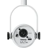 Shure MV7+-W - žodinis/balsinis mikrofonas su XLR/USB-C jungtimi, baltas