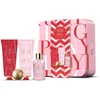 Set The Luxury Bathing Company: Sweet Vanilla & Almond Glaze drėkinamasis rankų kremas, 50 ml + Sweet Vanilla & Almond Glaze vonios bomba, 25 g + Sweet Vanilla & Almond Glaze kasdienis drėkinamasis ir minkštinantis kūno kremas, 50 ml + Sweet Vanilla & Almond Glaze valomasis
