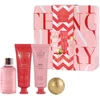 Set The Luxury Bathing Company: Sweet Vanilla & Almond Glaze drėkinamasis rankų kremas, 50 ml + Sweet Vanilla & Almond Glaze vonios bomba, 25 g + Sweet Vanilla & Almond Glaze kasdienis drėkinamasis ir minkštinantis kūno kremas, 50 ml + Sweet Vanilla & Almond Glaze valomasis