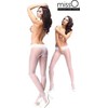 MissO P105 Open Crotch Tights Baltas L/XL - Elegant Sheen &amp; Lace Finish