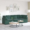 Modulinė sofa su pagalvėlėmis, aksominė, tamsiai žalia