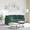 Modulinė sofa su pagalvėlėmis, aksominė, tamsiai žalia