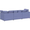 Modulinė sofa su pagalvėlėmis, audinys, džinso mėlyna