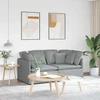 Modulinė sofa su pagalvėlėmis, audinys, šviesiai pilka
