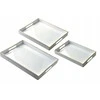 Mondex BLANCHE Baltas 3 dekoratyvinių padėklų rinkinys 40x30x4cm/35x25x3.5cm/30x20x3.5cm