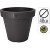 Mondex Juodas apvalus plastikinis gėlių vazonas 39 cm - Sodo vazonas