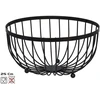 Juodas metalinis vaisių dubuo 25x25x13 cm, KITCHEN&amp;GO