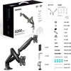 Laikiklis ONKRON Dual Monitorius Desk Mount Stand for 13 to 32-Inch LCD LED Monitors iki 9kg, Juodas
