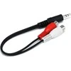 Monoprice Kabelio / adapterio lizdas nuo 3,5 mm (vyriškas) iki 2xRCA (moteris) - 15 cm (100666)