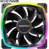 Montech RX140 PWM ARGB Reverse korpuso ventiliatorius - 140mm, juodos spalvos