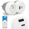Montis 1 lizdo maitinimo skirstytuvas + USB-A + USB-C MT190-WG