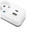 Montis Elektros ilgintuvas, baltai pilkas, 4 lizdų, su USB, 1,5 m MT186-WG-1,5