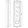 Montis Keturių krypčių išimamas lizdas, neįsk. GN-460WS Montis MT086-B balta