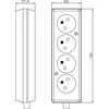 Montis Keturių krypčių kištukinis lizdas GN-470 MT088-B baltas