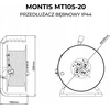 Montis PROFESSIONAL MT105-20 ritės ilgintuvas 4x2p+Z IP44 16A 3680W 3x1,5 20m Montis juodas