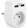 Montis skirstytuvas su įžeminimu 1p+Z 2xUSB 2.1A Montis MT092 baltas