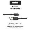 USB Mophie „Lightning“ į USB-A laidas 1 m, juodas (409911864)