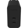 mophie sieninis adapteris USB-C PD DUAL 67W GAN EU (2xUSBC) Baltas