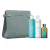 Rinkinys Moroccanoil: drėkinamasis plaukų kondicionierius be parabenų, suteikiantis blizgesio, 250 ml + drėkinamasis plaukų šampūnas be parabenų, suteikiantis blizgesio, 250 ml + Moroccanoil plaukų aliejus, suteikiantis gyvybingumą ir stiprumą, 50 ml