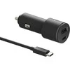 Automobilinis įkroviklis Motorola TurboPower 45W Dual USB-A/USB-C su kabeliu USB-C 1m juodos spalvos