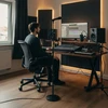 „Mozos SM808“ ant grindų pastatomas studijinis mikrofono stovas