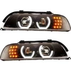 BMW E39 priekiniai žibintai su angel eyes ir LED posūkiais