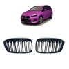 Mtuning BMW 2 F45 F46 Facelift grotelės su dvigubais briaunomis, blizgios juodos spalvos