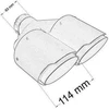 MTuning dvigubas duslintuvo antgalis 2x114mm įvestis 63mm anglis