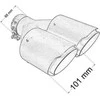 MTuning Dvigubo galo duslintuvas 2x101mm įvestis 65mm Anglies L