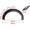 Forged Carbon arkų išplatintojai su matmenų schema