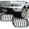 „MTuning Single Rib“ sportinės grotelės, chromuotos ir matinės sidabrinės spalvos BMW X5 E53 veido pakėlimas 2003–2007 m.