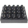 Juodos 50mm ratų veržlės M12x1,25 komplektas