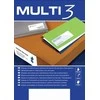 Multi 3 Lipnios etiketės Multi3 105x35, 16 etikečių lape, 100 lapų, baltos spalvos