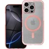 MyScreen Oem CLEAR MAG COVER dėklas suderinamas su MagSafe skirtas Samsung Galaxy S25 Plus rožinės spalvos glitter