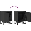 Spintelės prie lovos 2 vnt Juodos 40x31x50cm Mediena ir metalas