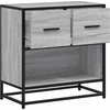 naktinė spintelė Pilka Sonoma 60x31x60 cm Mediena ir metalas