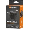 Įkroviklis - Natec Ribera 1x USB-A + 1x USB-C 45W Juodas