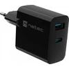 Įkroviklis - Natec Ribera 1x USB-A + 1x USB-C 45W Juodas