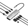 „Port Designs PORT CONNECT USB-C 1× 4K“ prijungimo stotelė, 9 viename, aliuminio dizainas, 85 W PD, sidabrinis