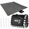 NC2311 PICNIC BLANKET Baltas-Juodas 200x200 CM PE + ALU NILS CAMP
