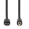 Kabelis USB Nedis CCGL65950BK10 kabelis audio 1 m USB C 3.5mm Juodas