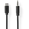 Kabelis USB Nedis CCGL65950BK10 kabelis audio 1 m USB C 3.5mm Juodas